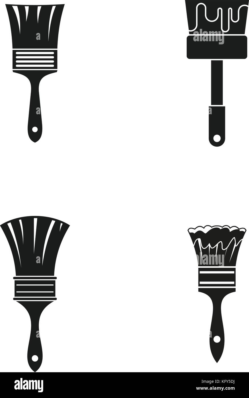 Brush icon set, simple style Stock Vector Image & Art - Alamy