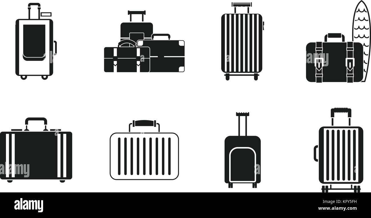 Travel bag icon set, simple style Stock Vector Image & Art - Alamy