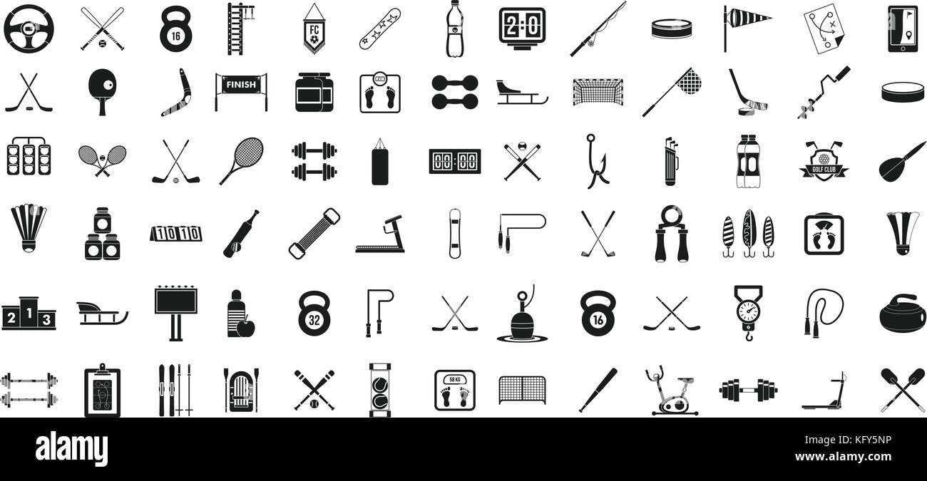 Sport equipment icon set, simple style Stock Vector Image & Art - Alamy