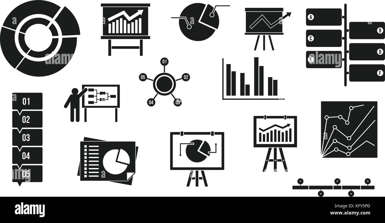 Diagram icon set, simple style Stock Vector Image & Art - Alamy