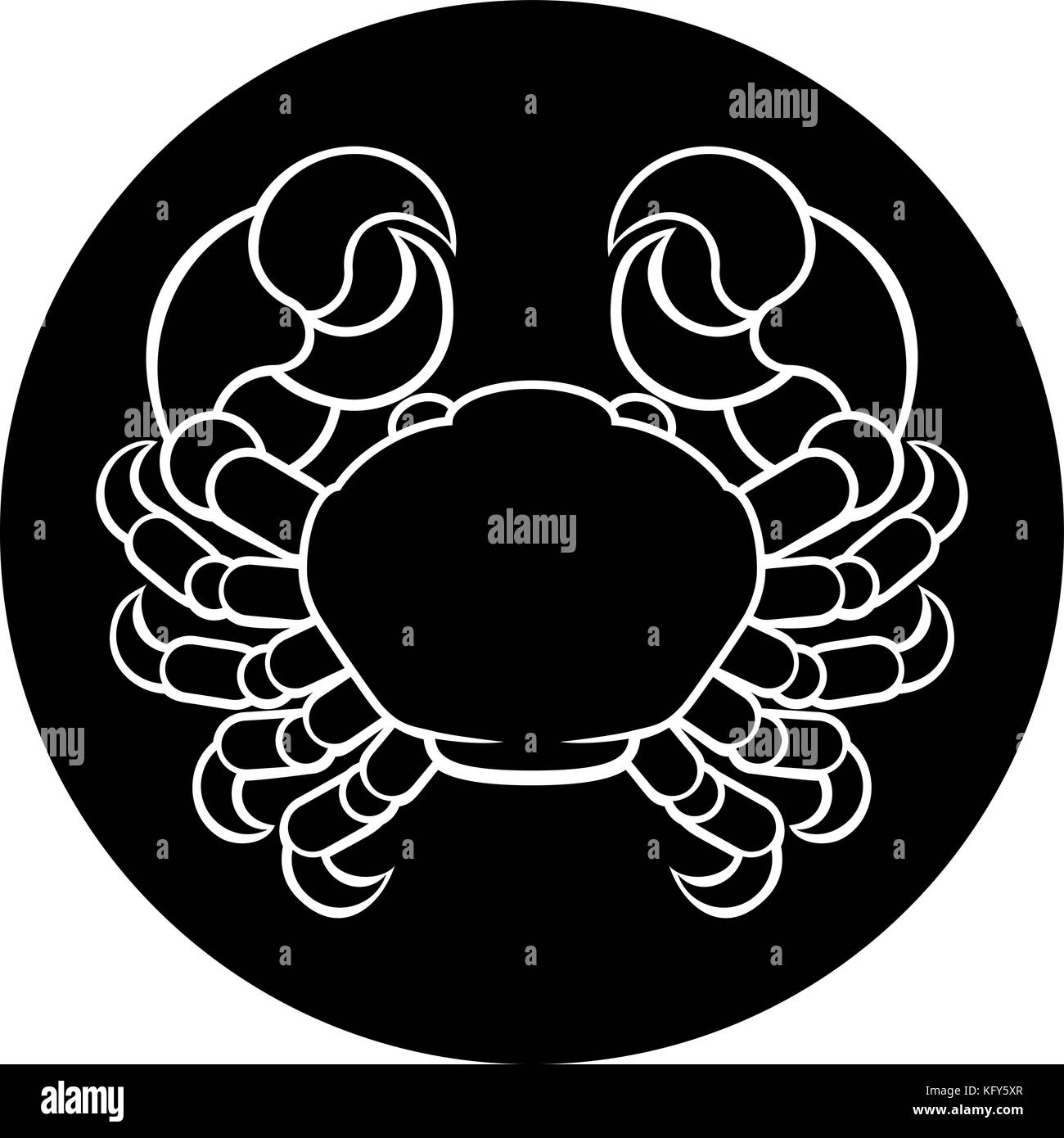 Cancer Crab Zodiac Sign Stock Vector