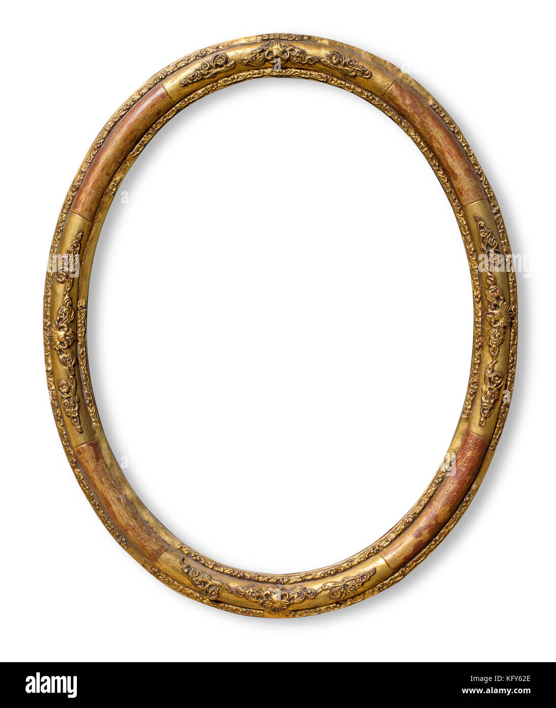 Vintage Retro old golden color wooden Picture Frame with clipping path ...