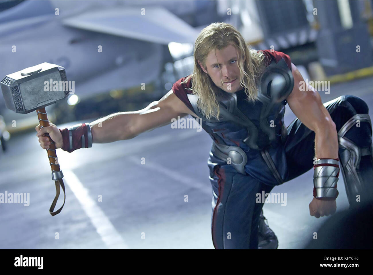 THE AVENGERS 2012 Marvel Studios/Paramount film with Chris Hemsworth as Thor Stock Photo