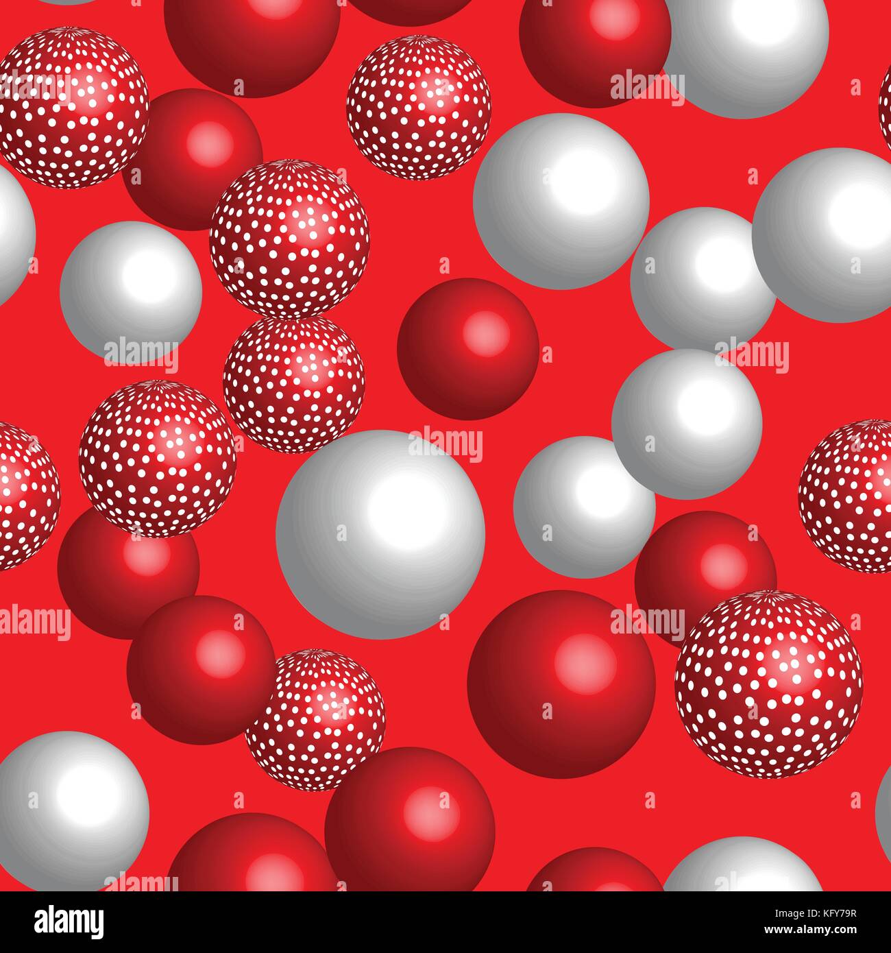 Red White Balls Seamless Pattern Stock Vector Image & Art Alamy