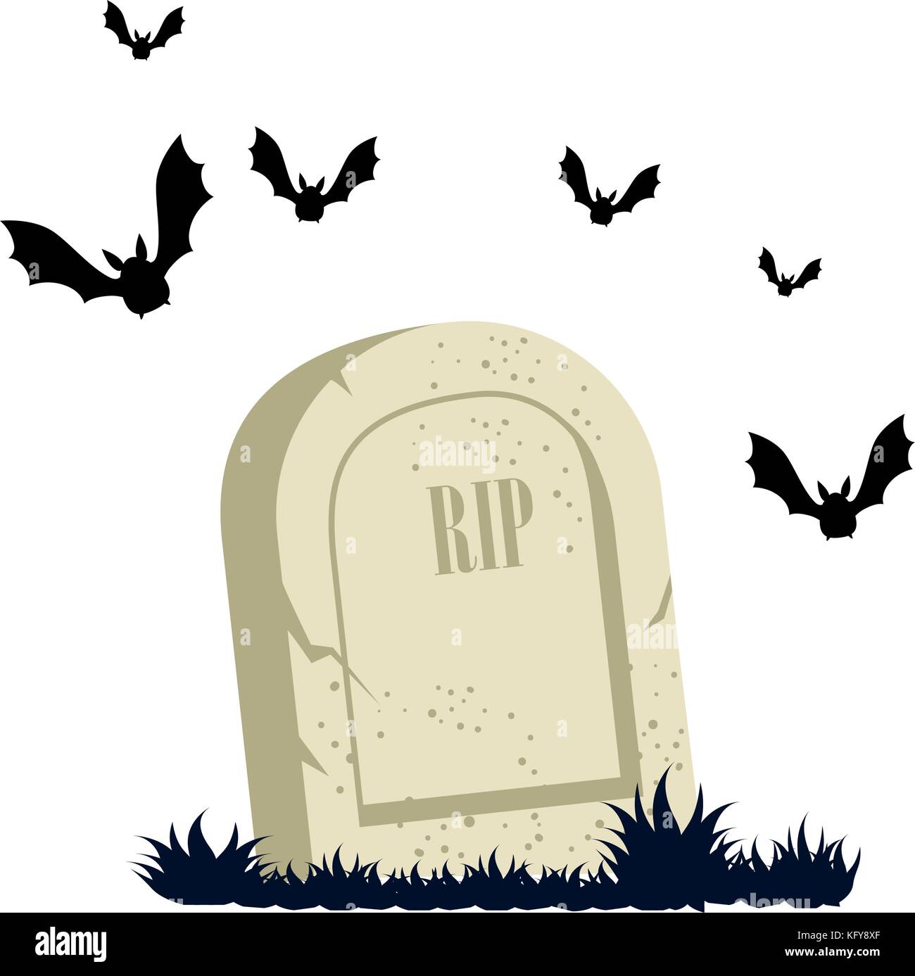 grave of dead with vampires flying vector illustration design Stock ...