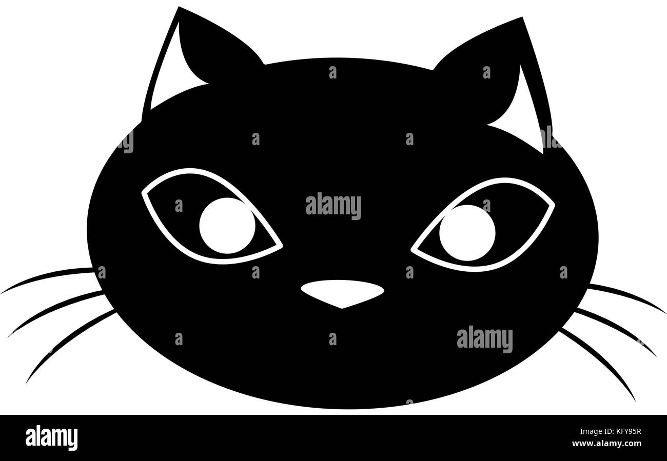 Funny Black Cat. Vector Illustration Stock Vector Image & Art - Alamy