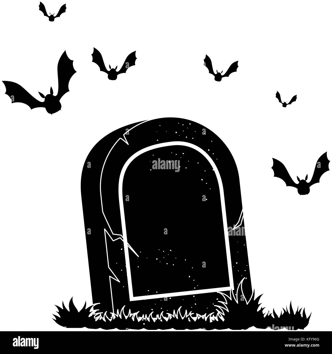 grave of dead with vampires flying vector illustration design Stock ...