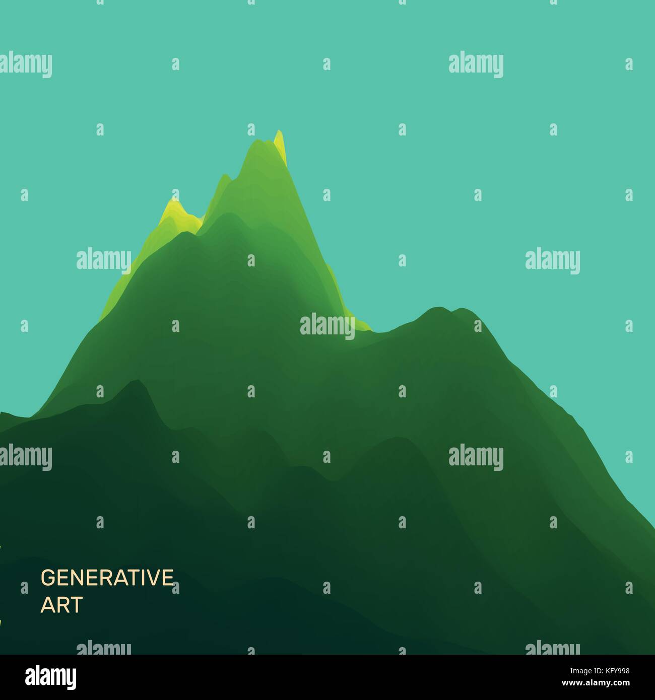 Mountain Landscape. Mountainous Terrain. Vector Illustration. Abstract Background. Stock Vector