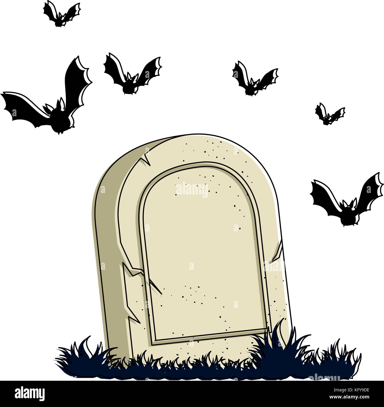 grave of dead with vampires flying vector illustration design Stock ...