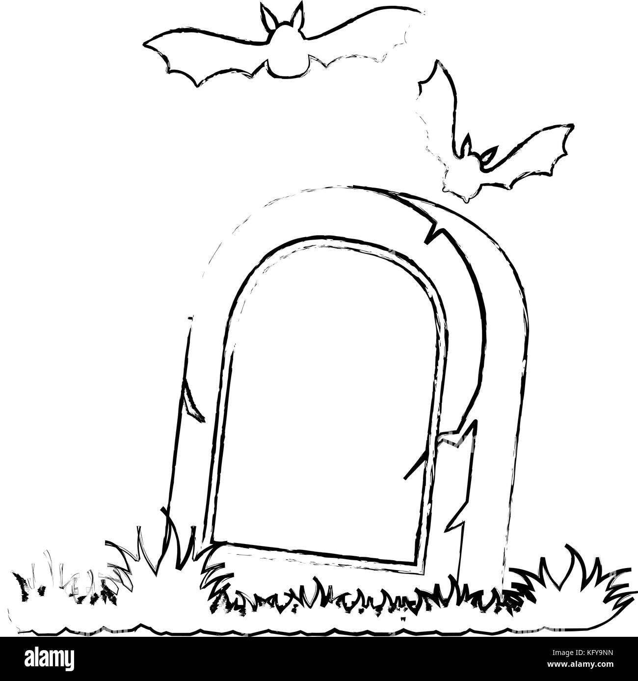 grave of dead with vampires flying vector illustration design Stock ...