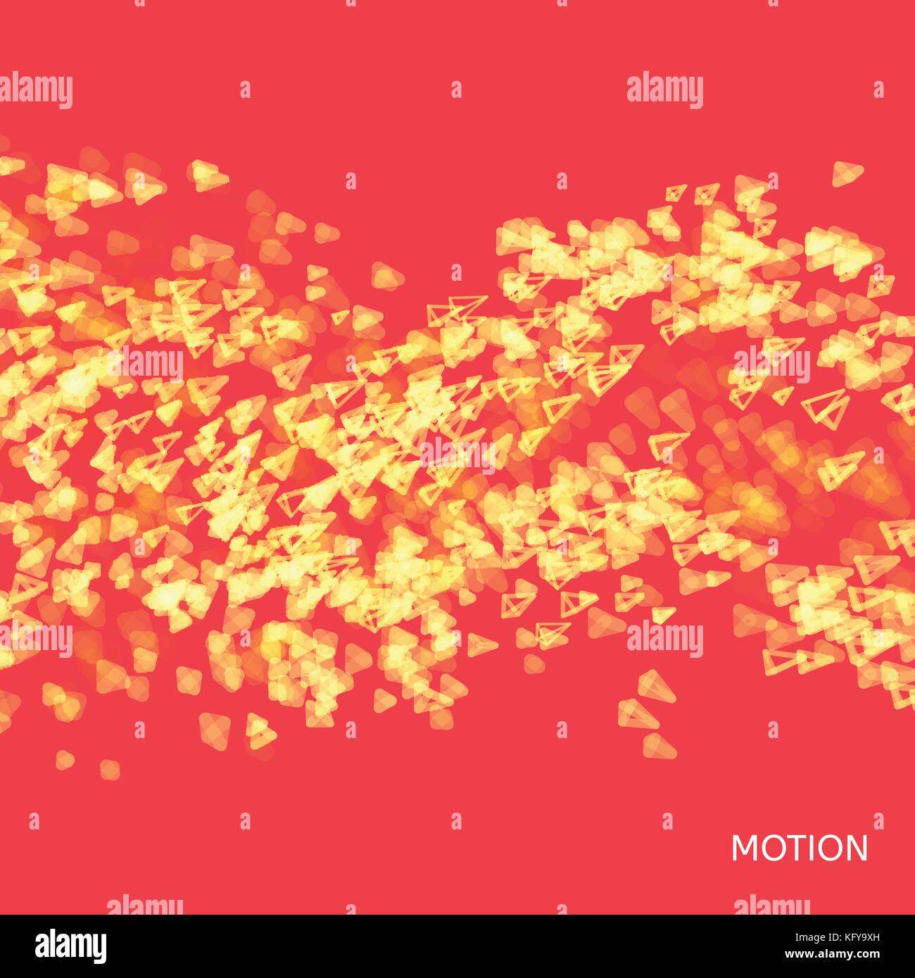 Array with Dynamic Emitted Particles. Abstract Background. Bokeh Effect. Motion Vector illustration. Stock Vector