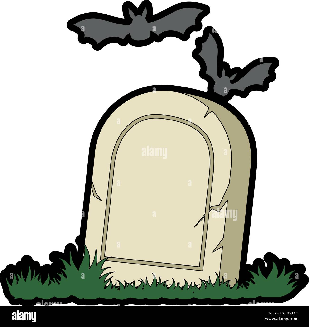 grave of dead with vampires flying vector illustration design Stock ...