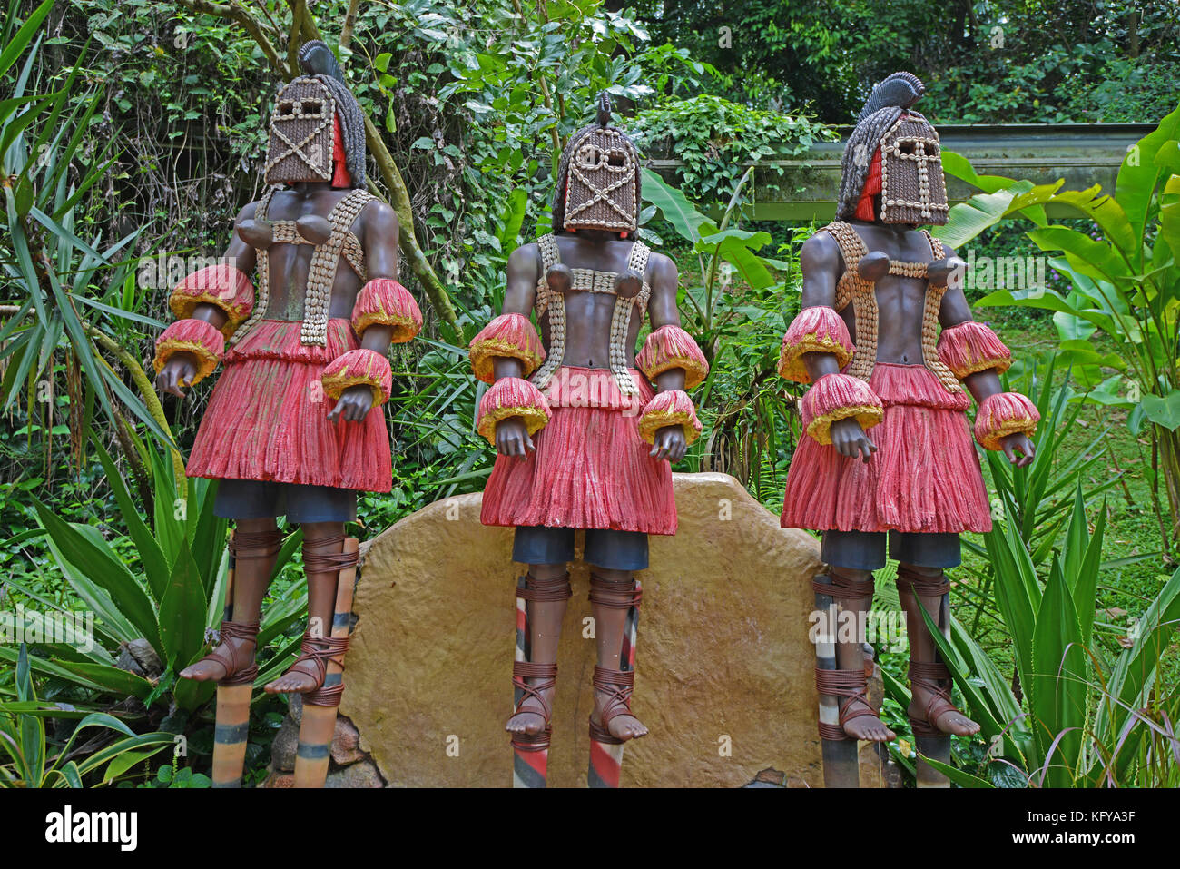 Singapore Cultural Statues. Made from natural materials and giving a