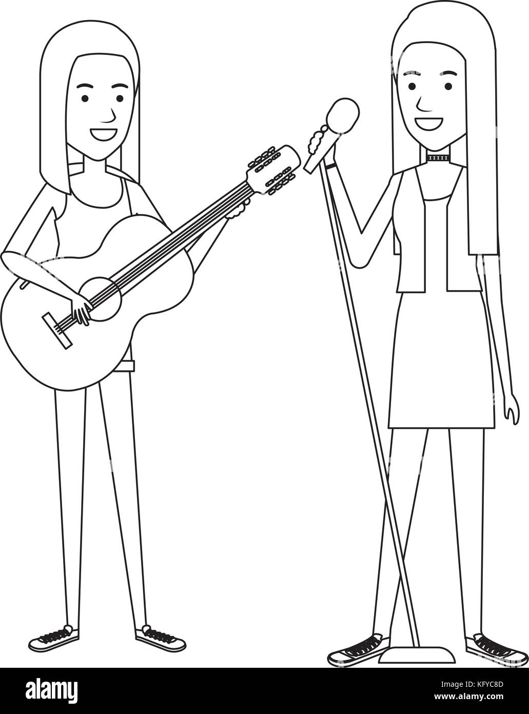women singing and playing guitar Stock Vector Image & Art - Alamy
