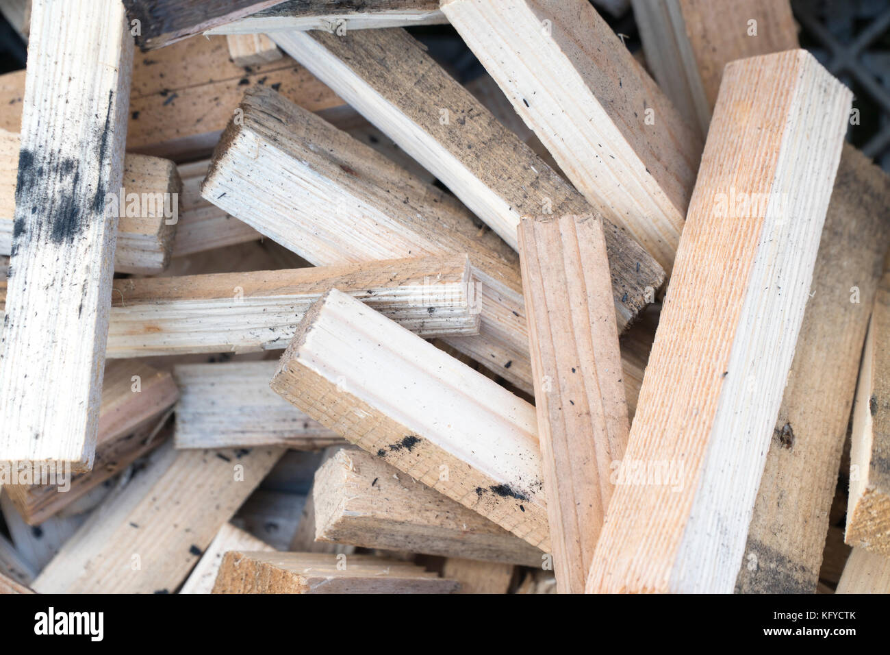 Sawn timber for the stove Stock Photo