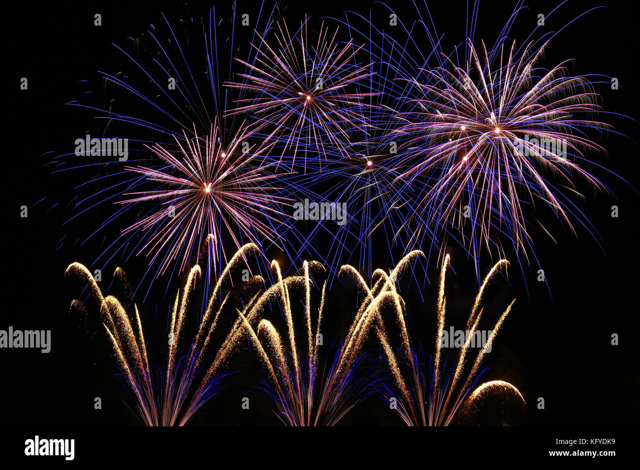 Bonfire Night (Guy Fawkes Night) - fireworks display on 5th November in Great Britain Stock Photo