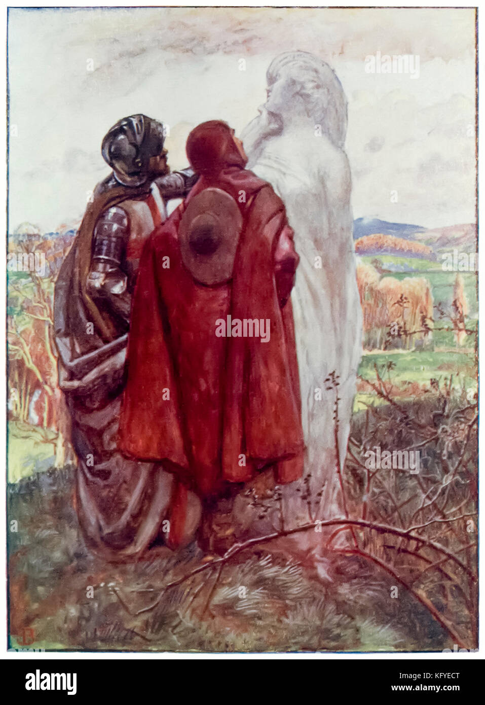 “Lot’s wife” from ‘The Pilgrim’s Progress From This World, To That Which Is To Come’ by John Bunyan (1628-1688). Illustration by Byam Shaw (1872-1919), Christian and Hopeful find a statue of salt by the side of the highway.’ See more information below. Stock Photo