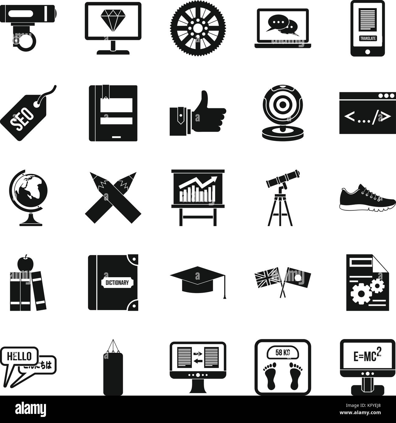 Learn programming icons set, simple style Stock Vector Image & Art - Alamy