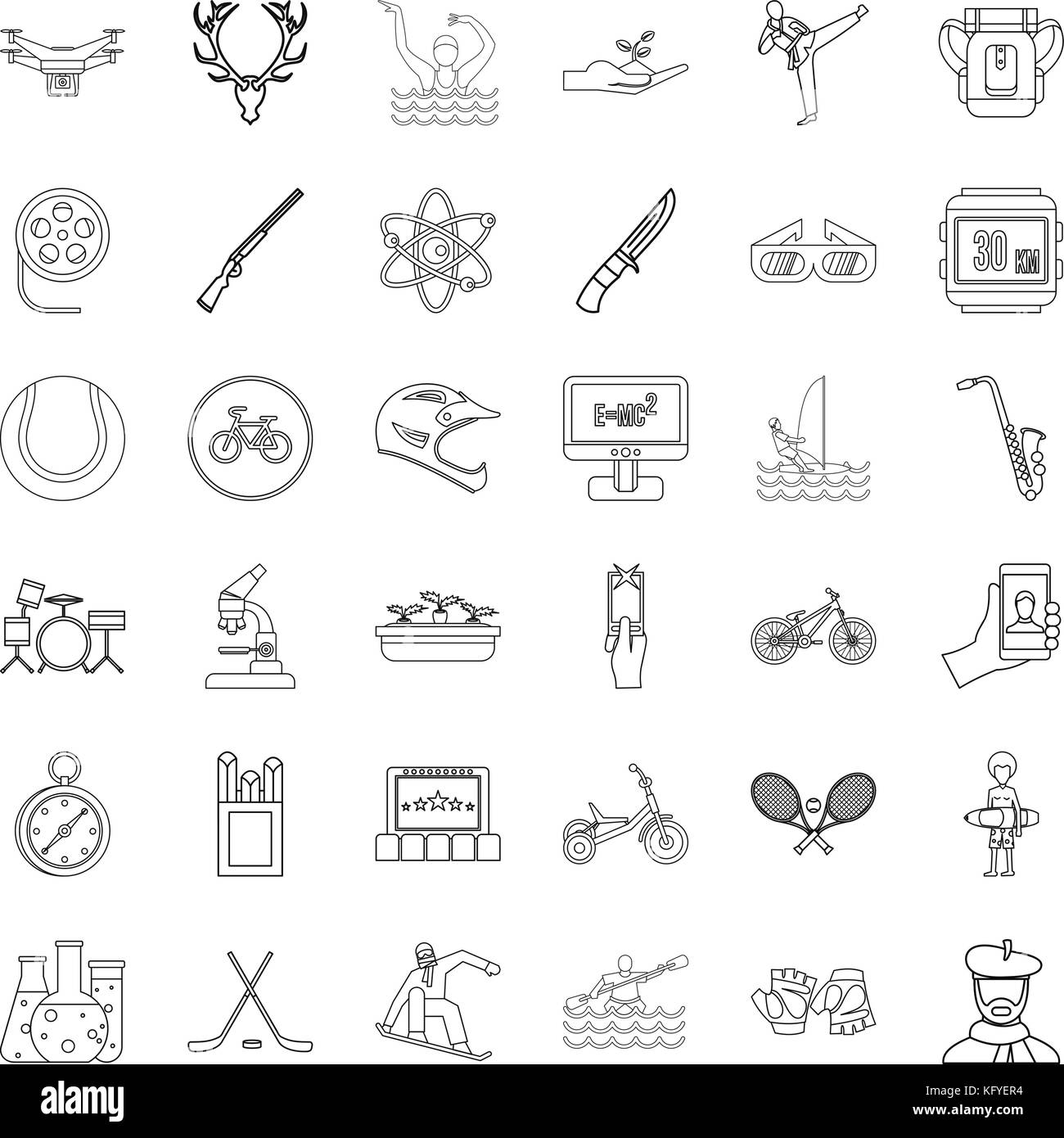 Artist icons set, outline style Stock Vector Image & Art - Alamy