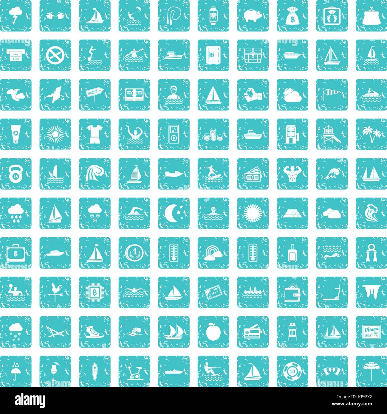 100 water sport icons set grunge blue Stock Vector Image & Art - Alamy