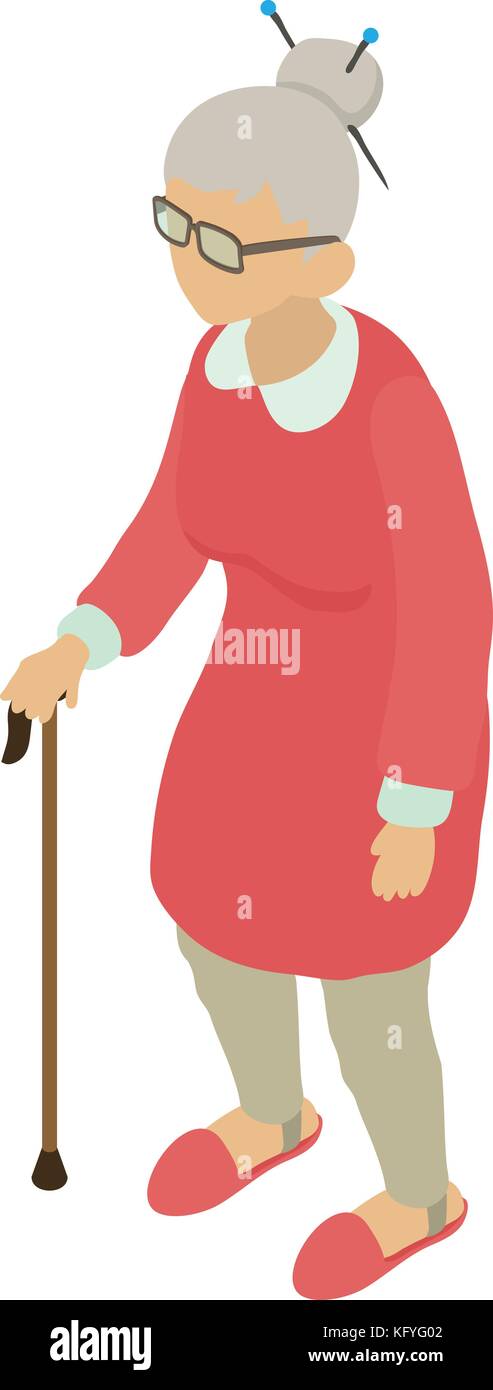 Older mature woman standing back Stock Vector Images - Alamy