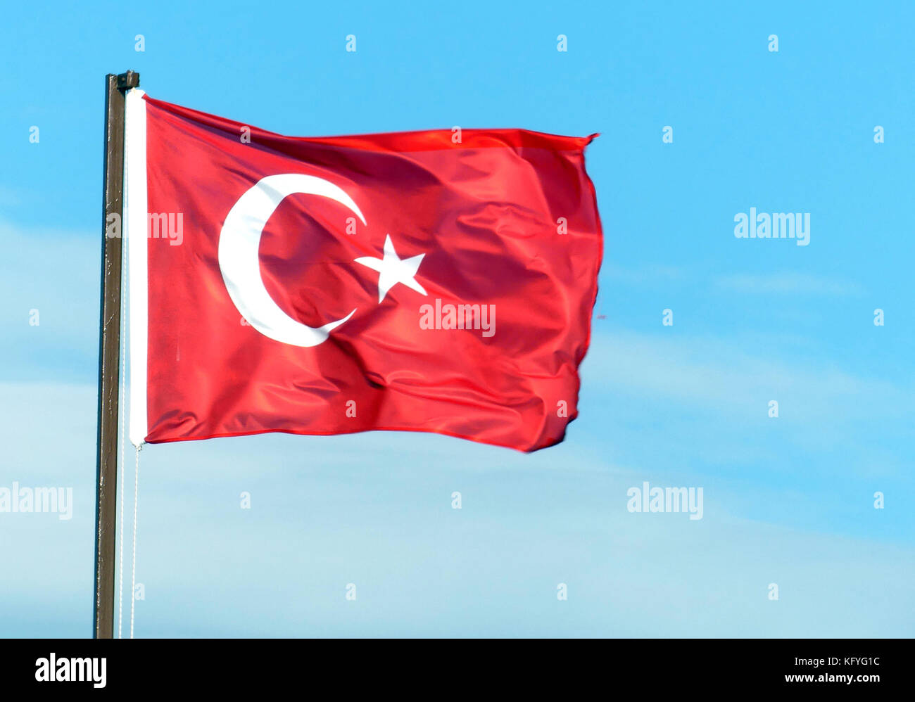 REPUBLIC OF TURKEY FLAG. Photo: Tony Gale Stock Photo