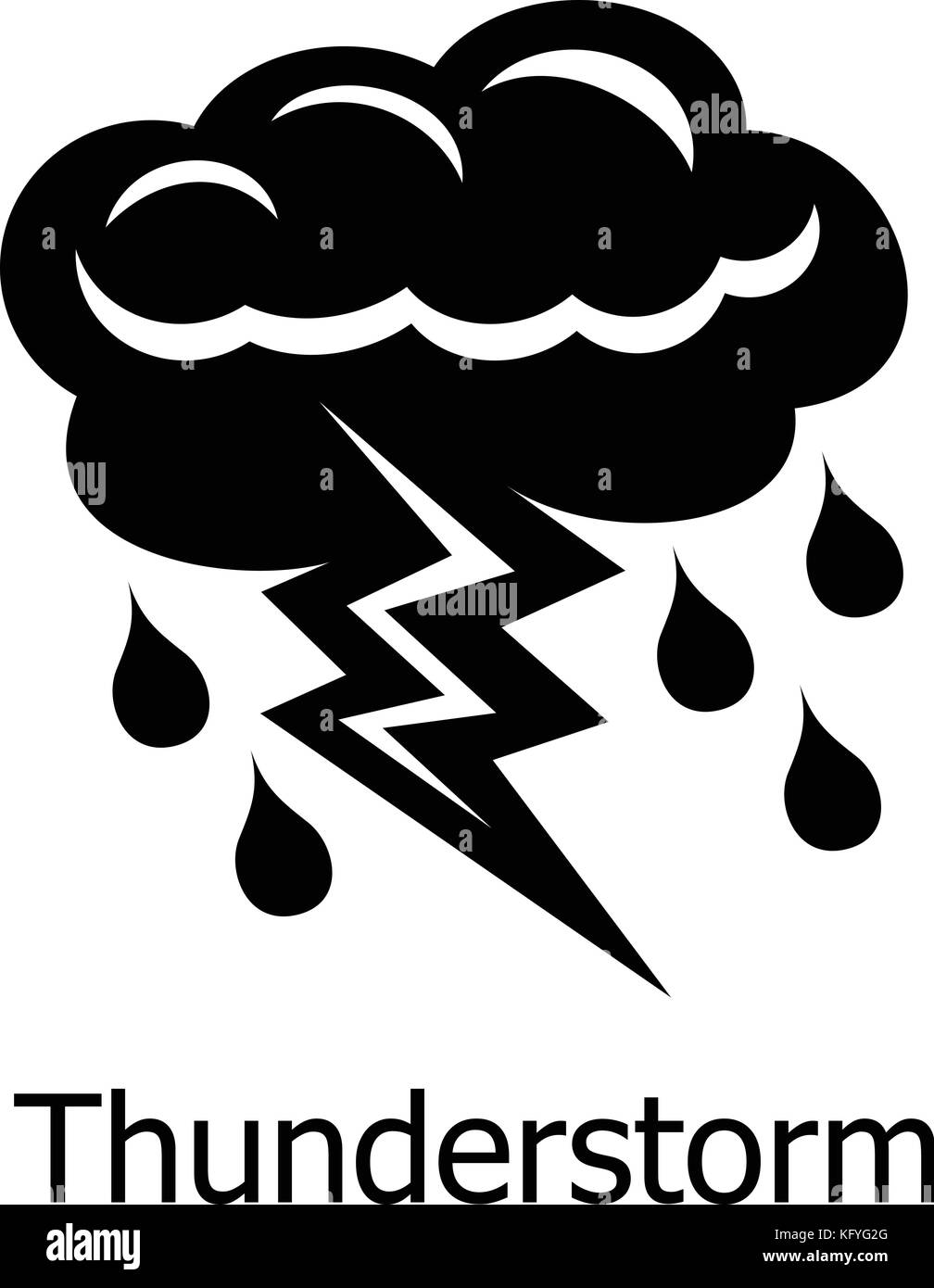 Thunderstorm icon, simple style Stock Vector Image & Art - Alamy