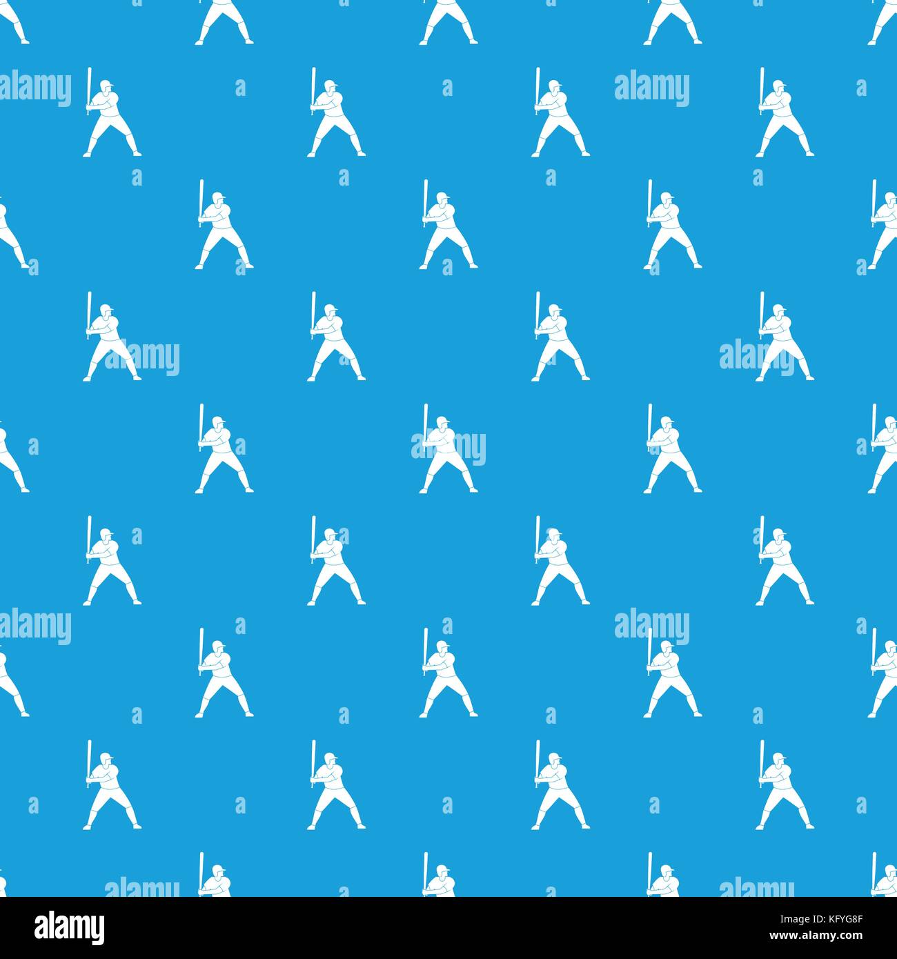 Baseball player with bat pattern seamless blue Stock Vector Image & Art ...