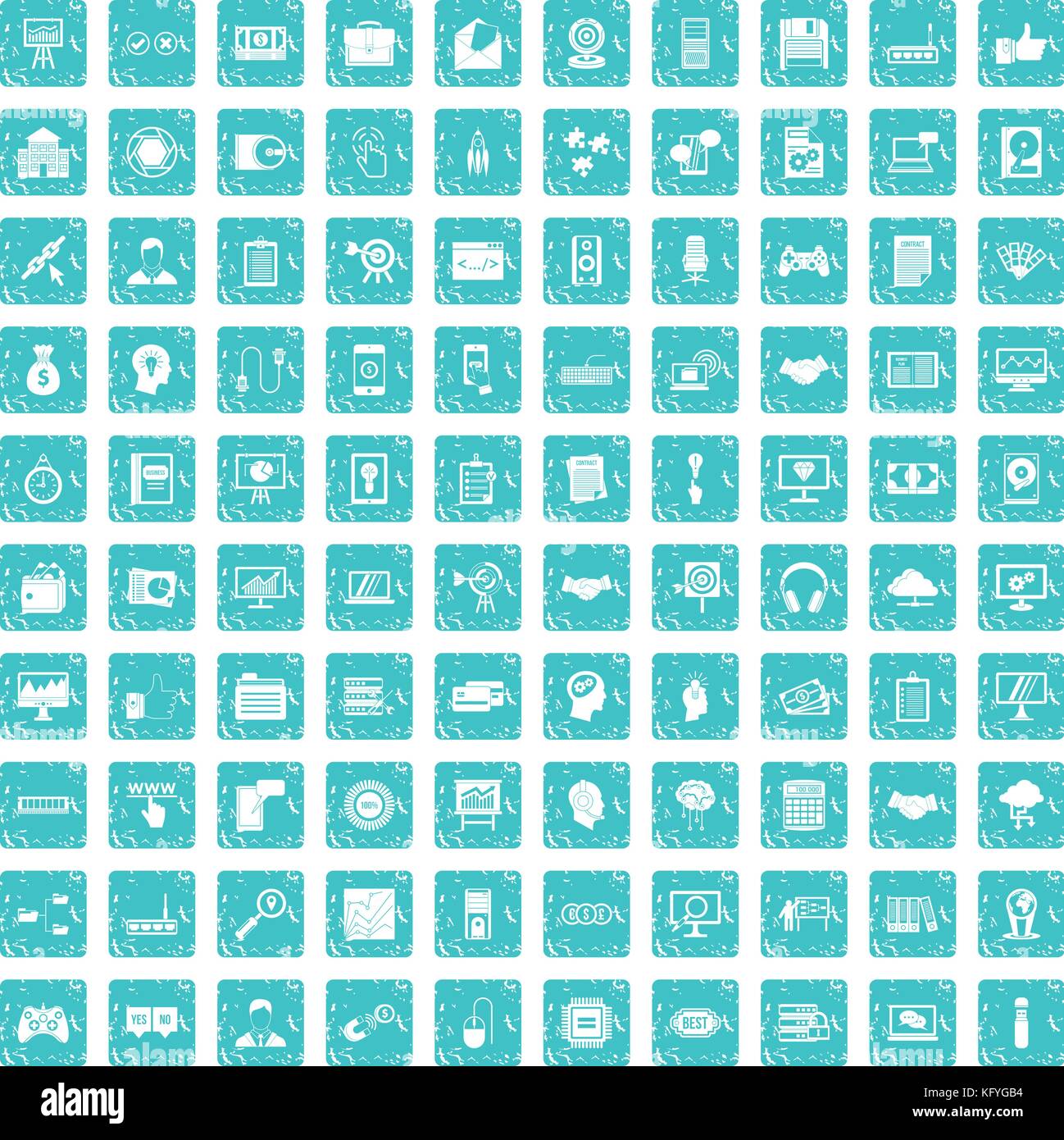 100 web development icons set grunge blue Stock Vector Image & Art - Alamy