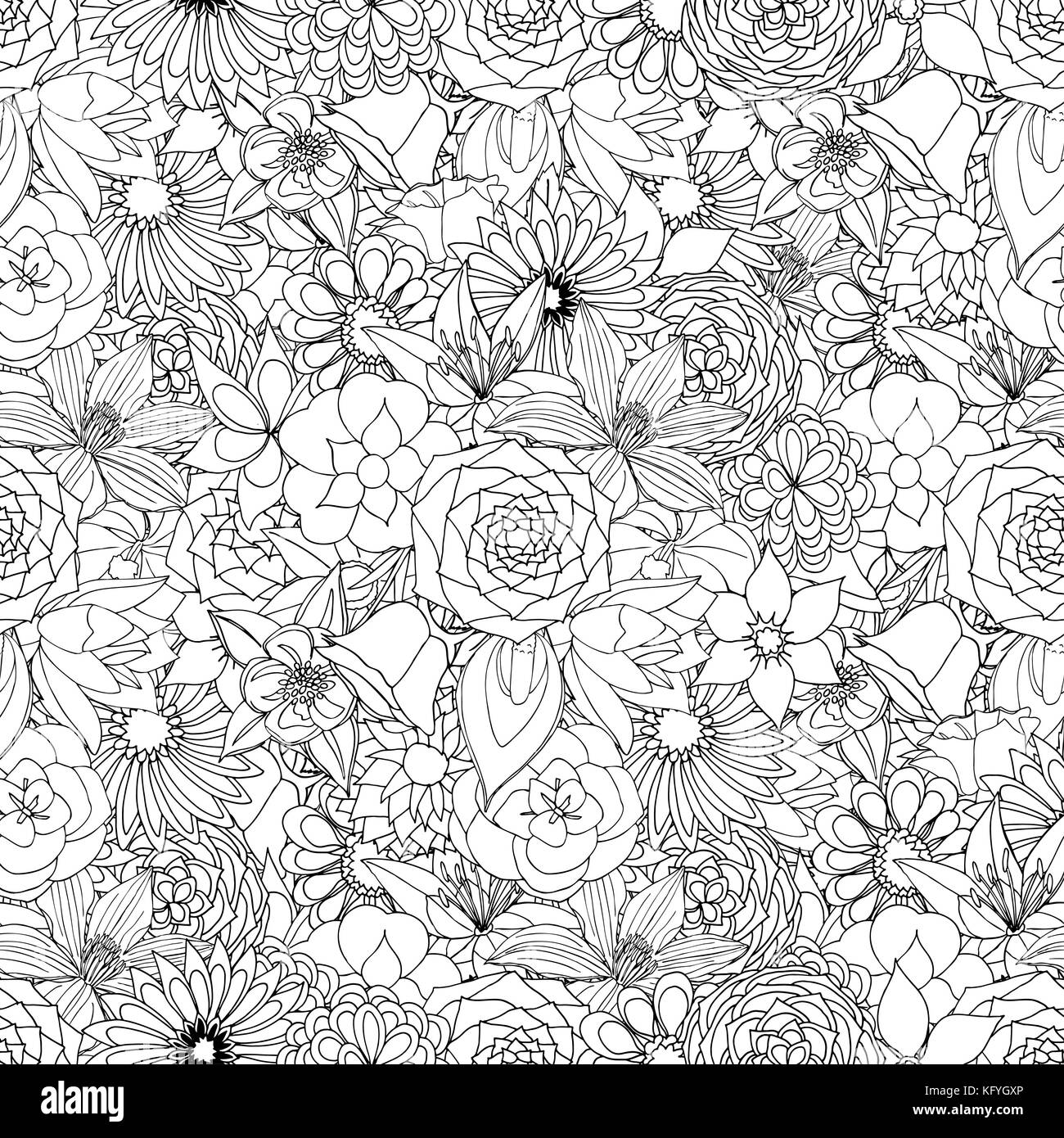 Floral Seamless Pattern Background With Leaves Doodles Ornament