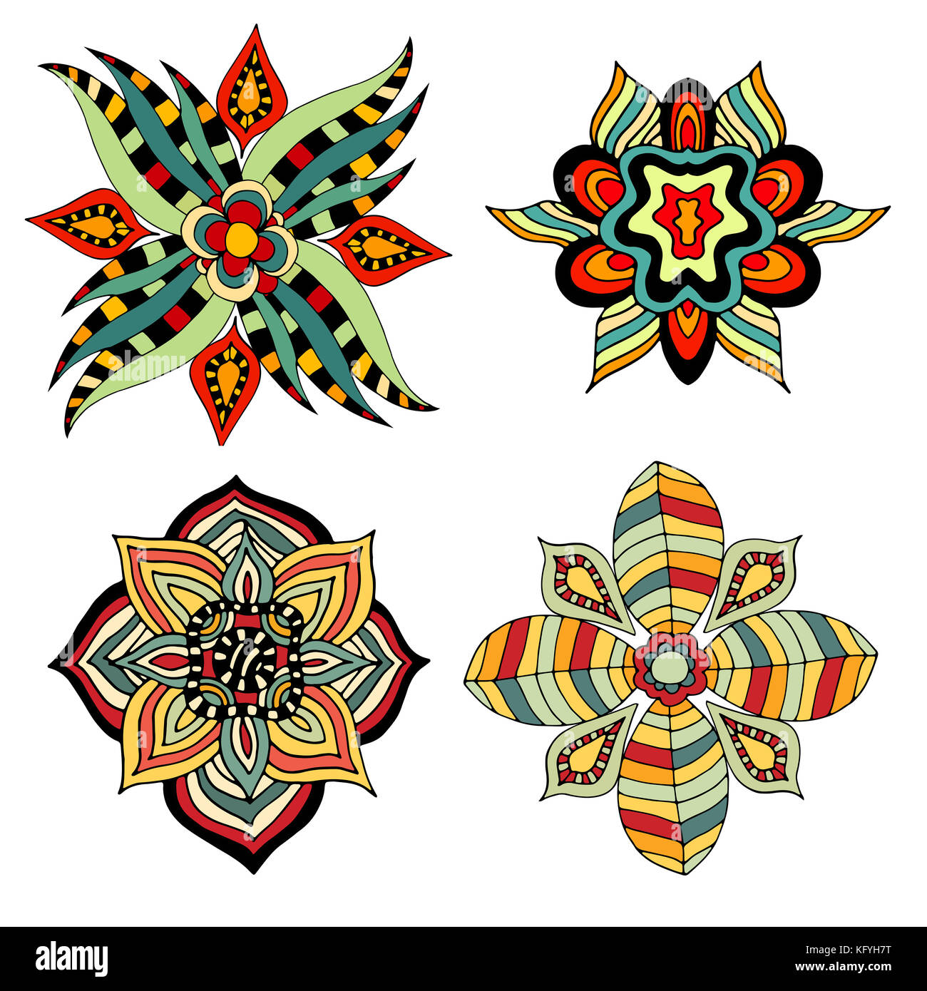 Set of Abstract elements. Illustration. Isolated on white Stock Photo ...