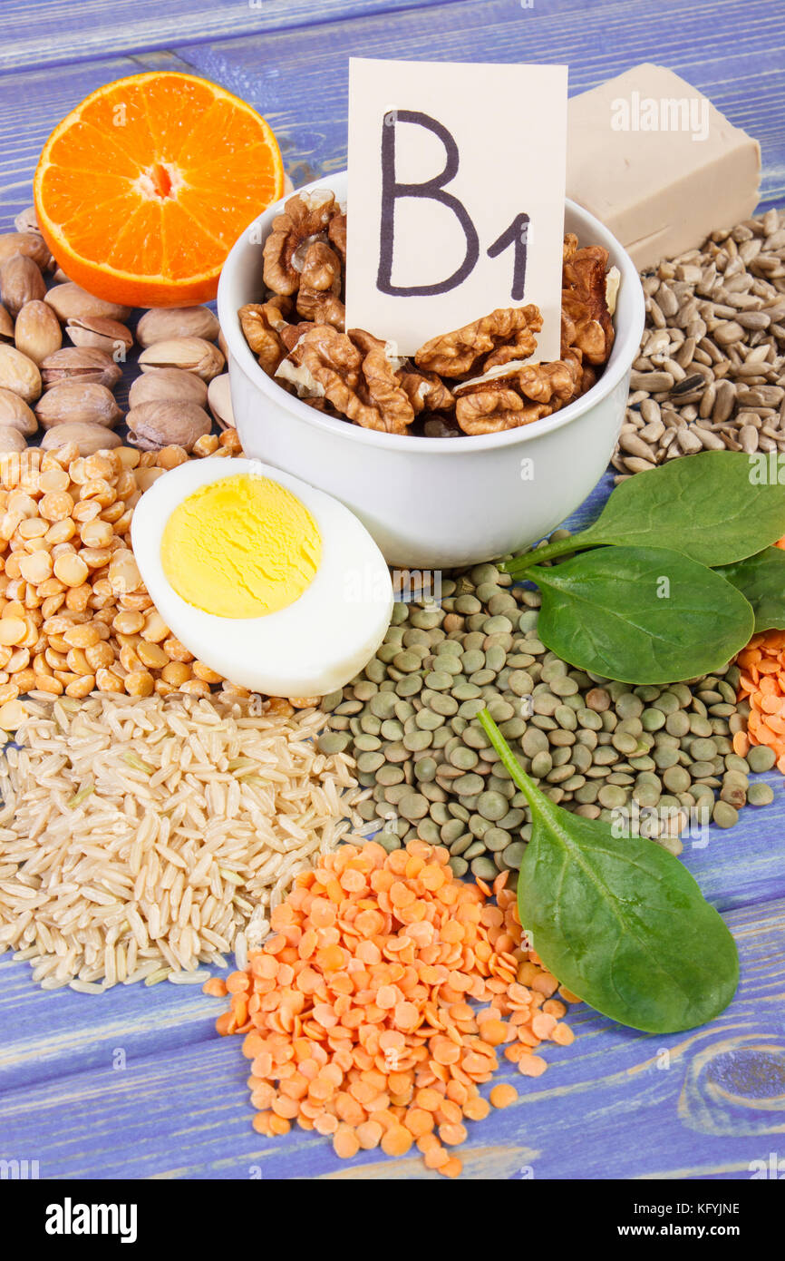 Ingredients containing vitamin B1 and dietary fiber, natural sources of minerals, healthy