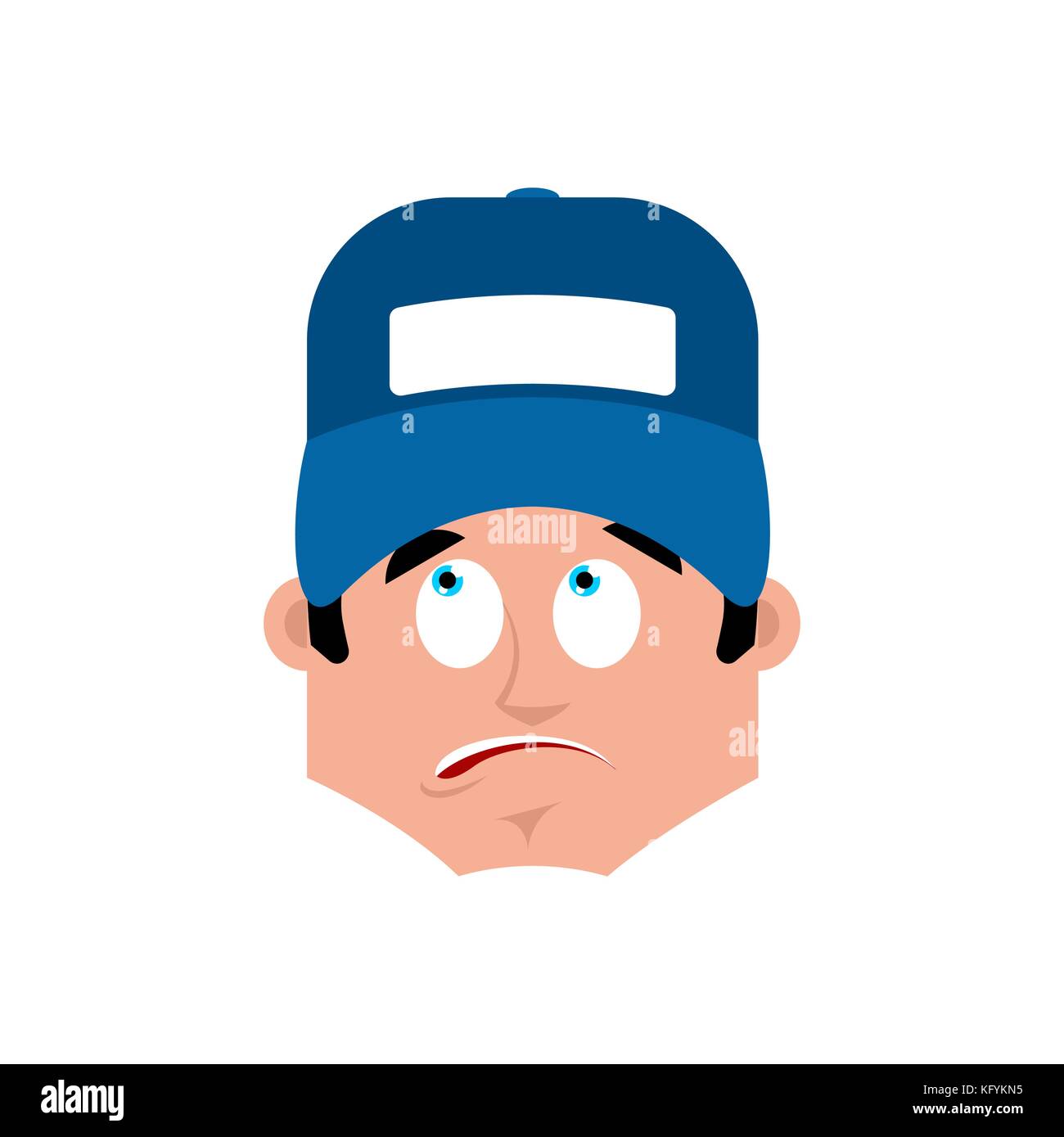 Plumber surprised emotion avatar. fitter astonished emoji face. Vector illustration Stock Vector