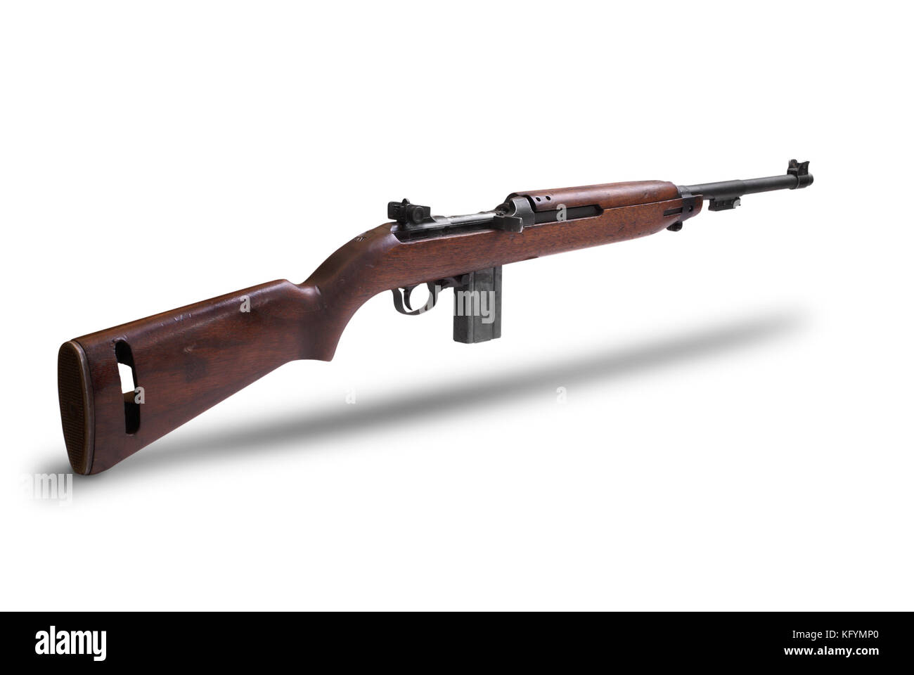 USA at the WW2. American M1 Carbine is a lightweight semi-automatic carbine that became a standard firearm in the U.S. military during World War II an Stock Photo