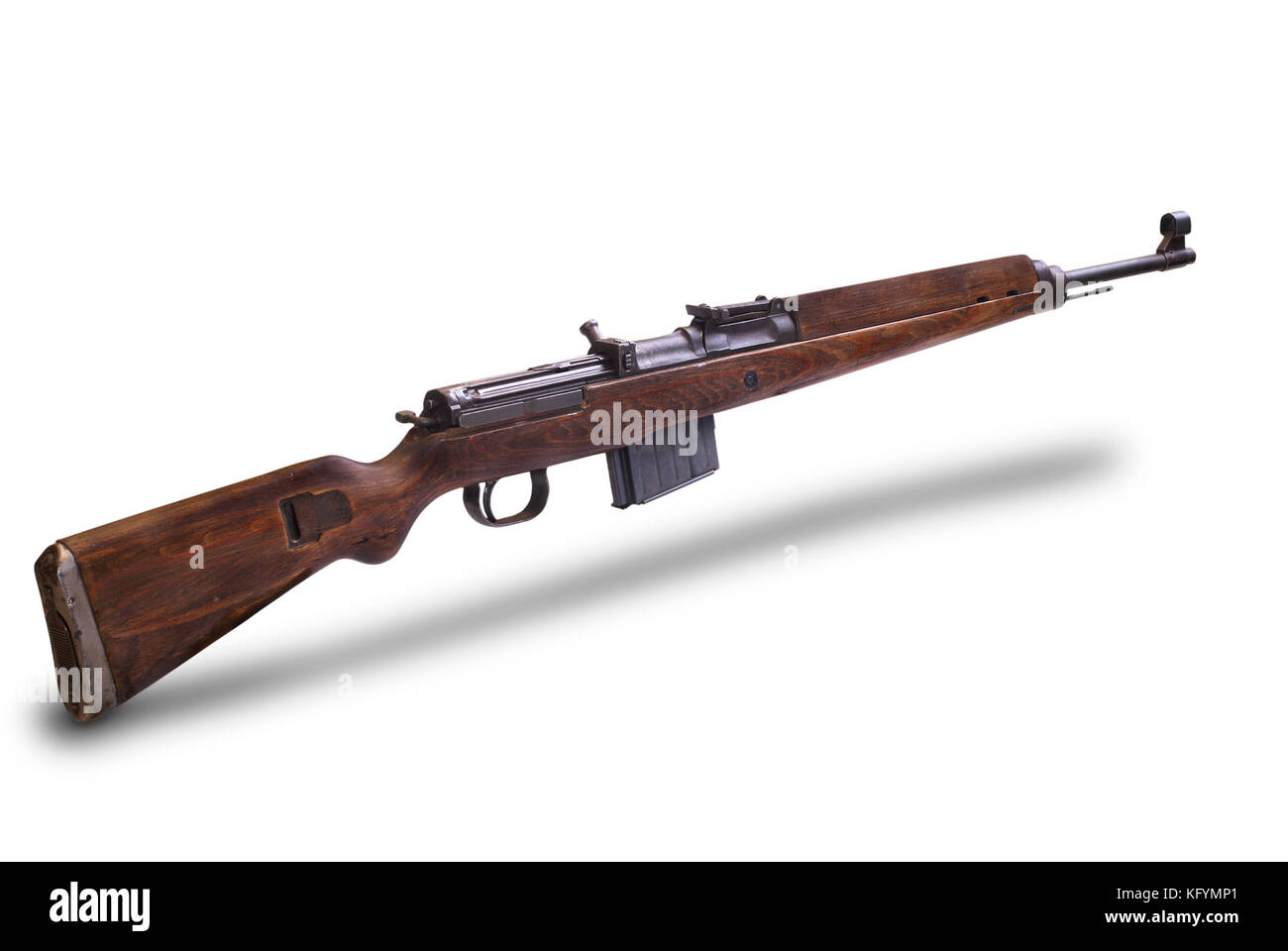 Germany at the WW2. German semi-automatic rifle - Gewehr 43 or Karabiner 43 (Gew 43, Kar 43) is a 7.92x57mm Mauser caliber rifle developed by Nazi Ger Stock Photo