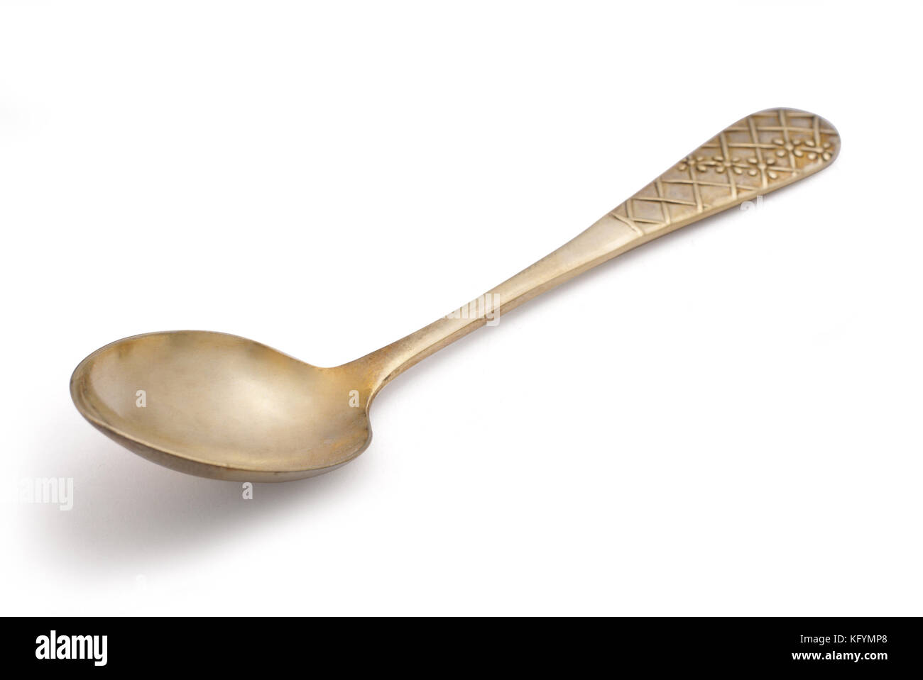 Old silver tee spoon. The 19th century. Sweden Stock Photo