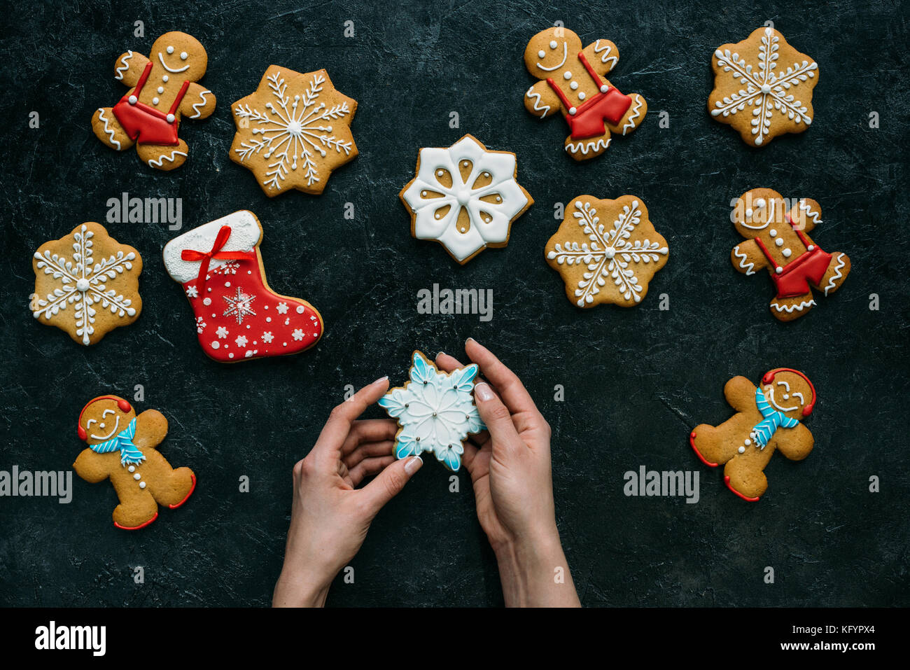 homemade gingerbreads with icing Stock Photo - Alamy