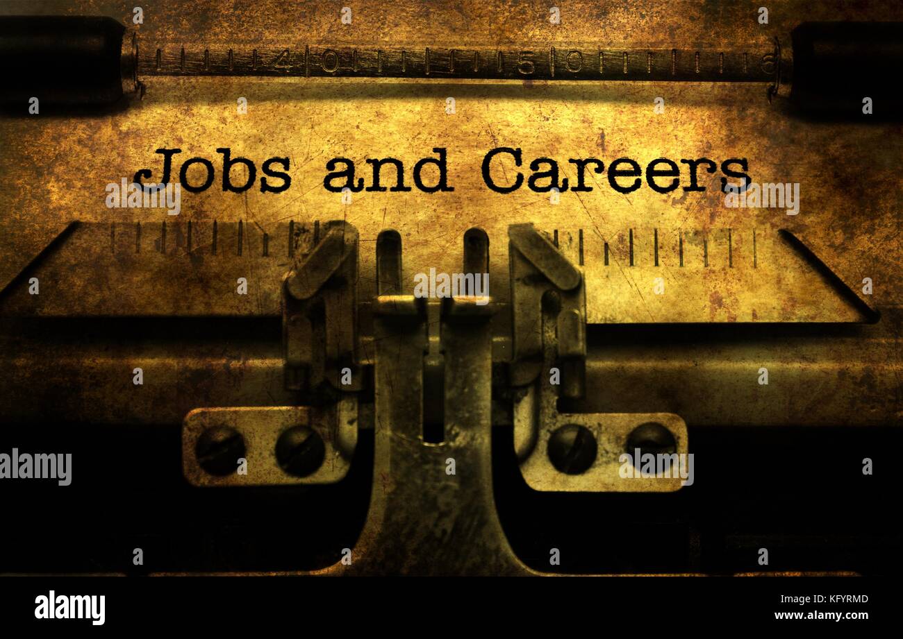 Jobs and careers text on typewriter Stock Photo Alamy