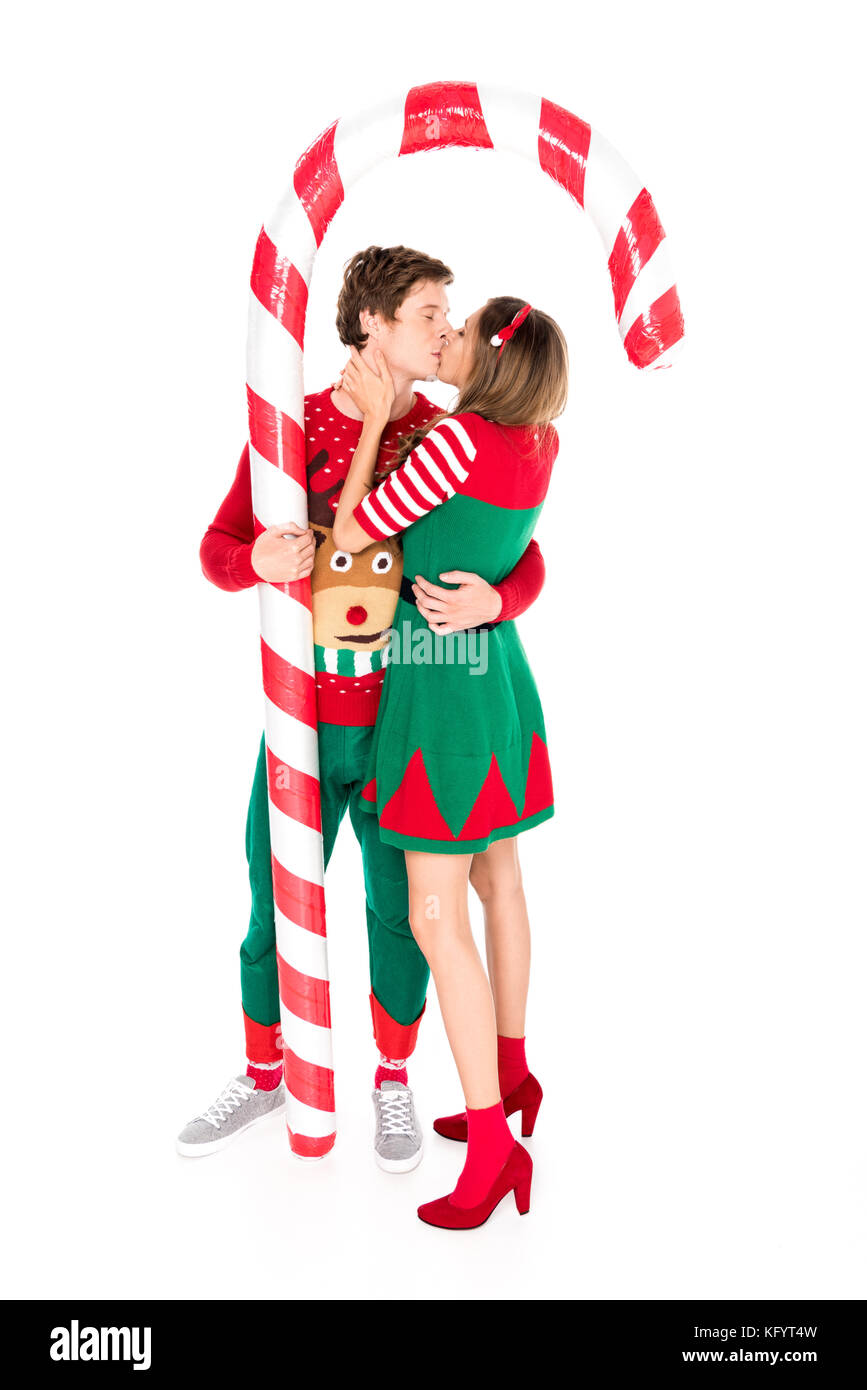 couple in costumes kissing each other Stock Photo Alamy