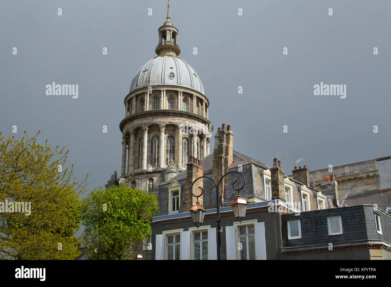 BoulognesurMer (northern France) steeple of the Basilica of Notre