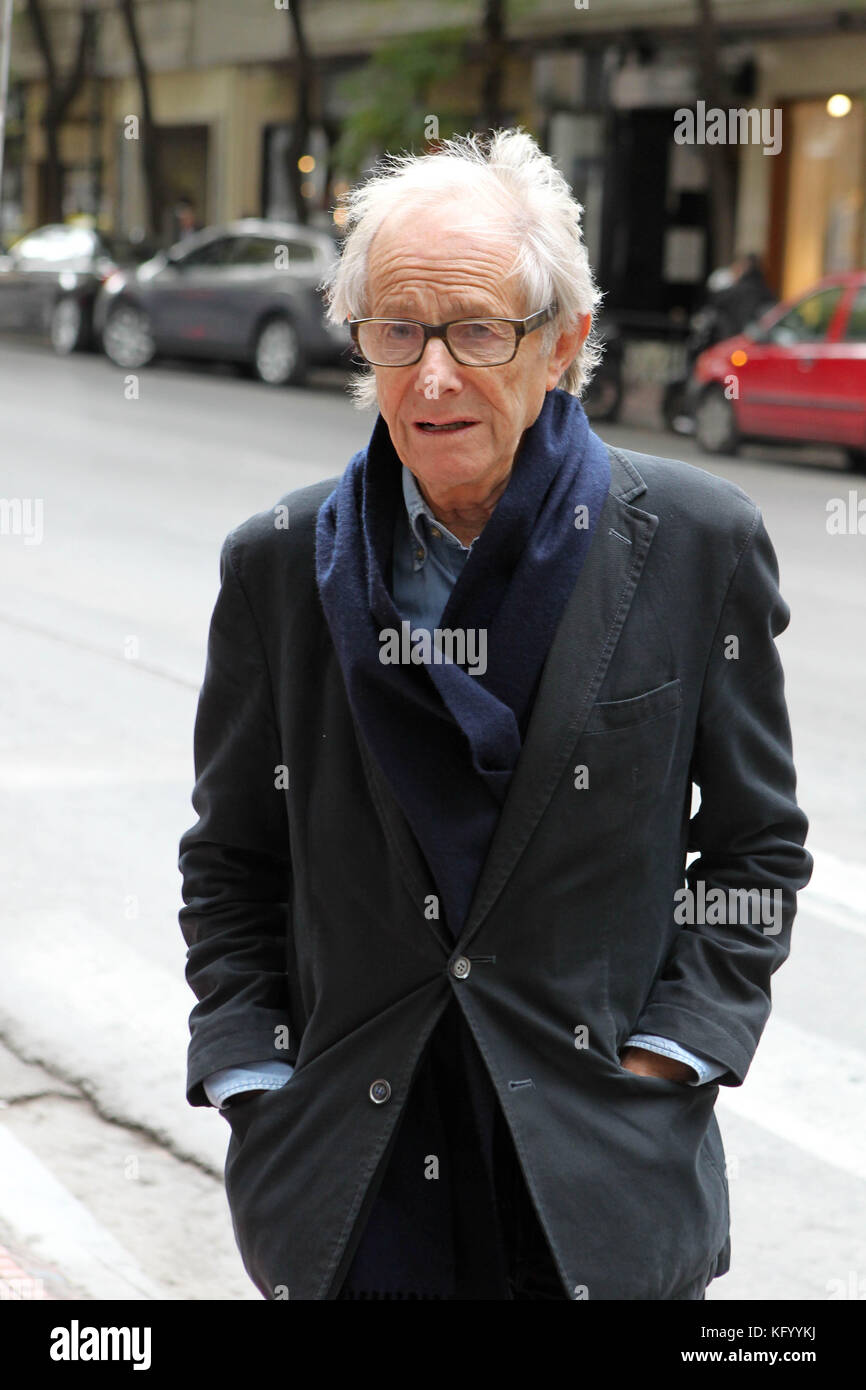 British director KEN LOACH walk in the center of Athens. Ken Loach came