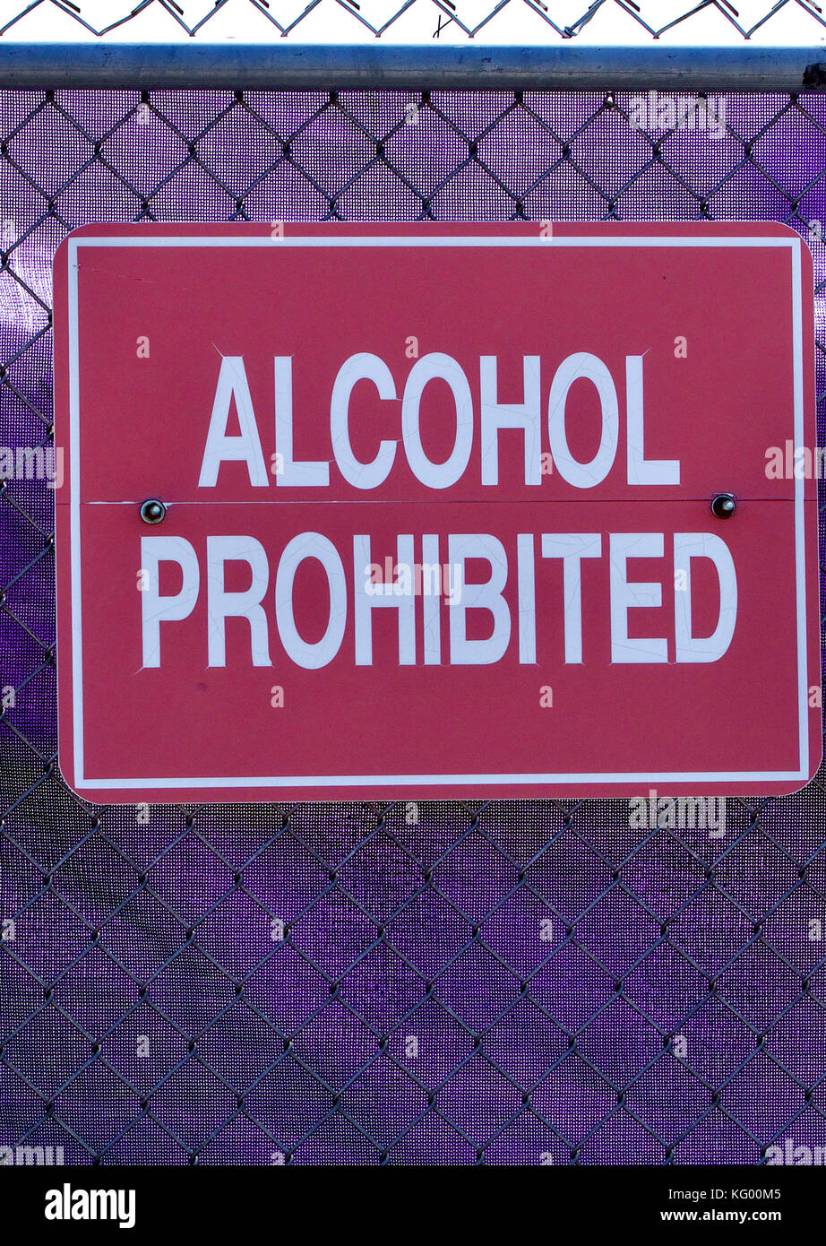 Red Alcohol Prohibited sign Stock Photo