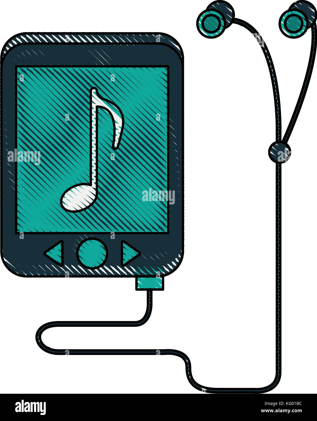 Music player with earphones Stock Vector Image & Art - Alamy