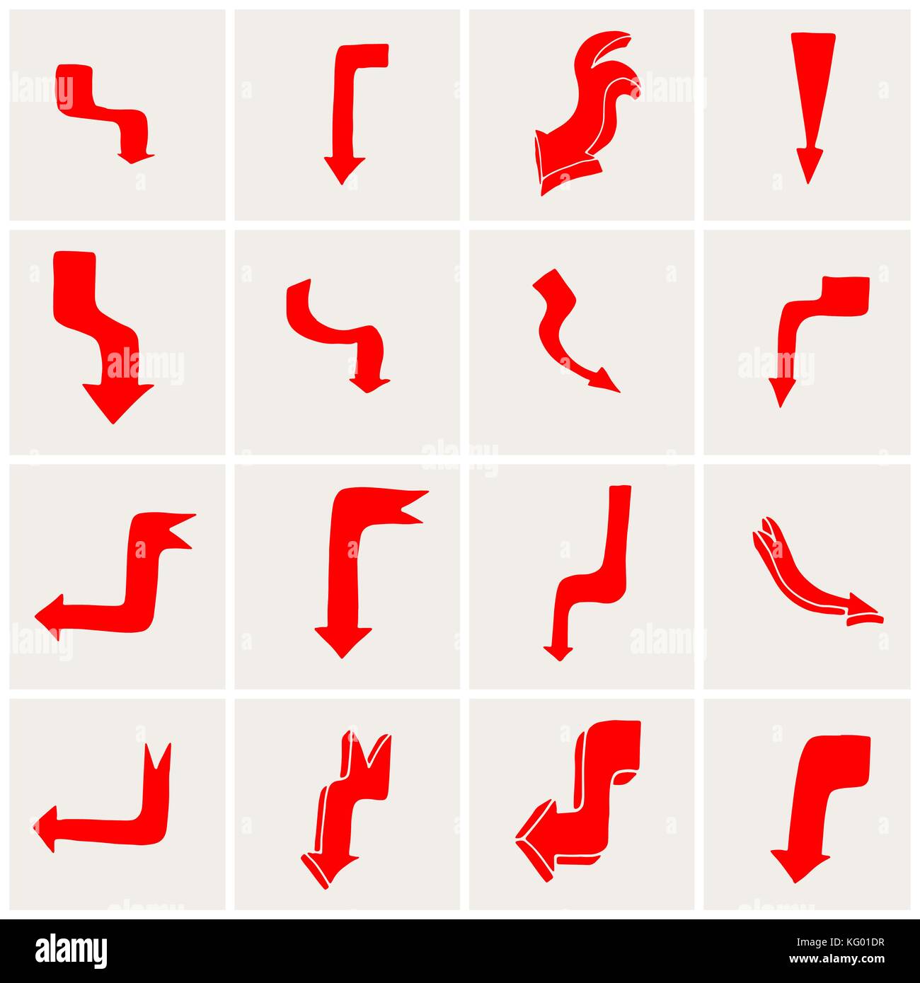 Set of red arrows. Vector illustration. Isolated Stock Vector Image ...