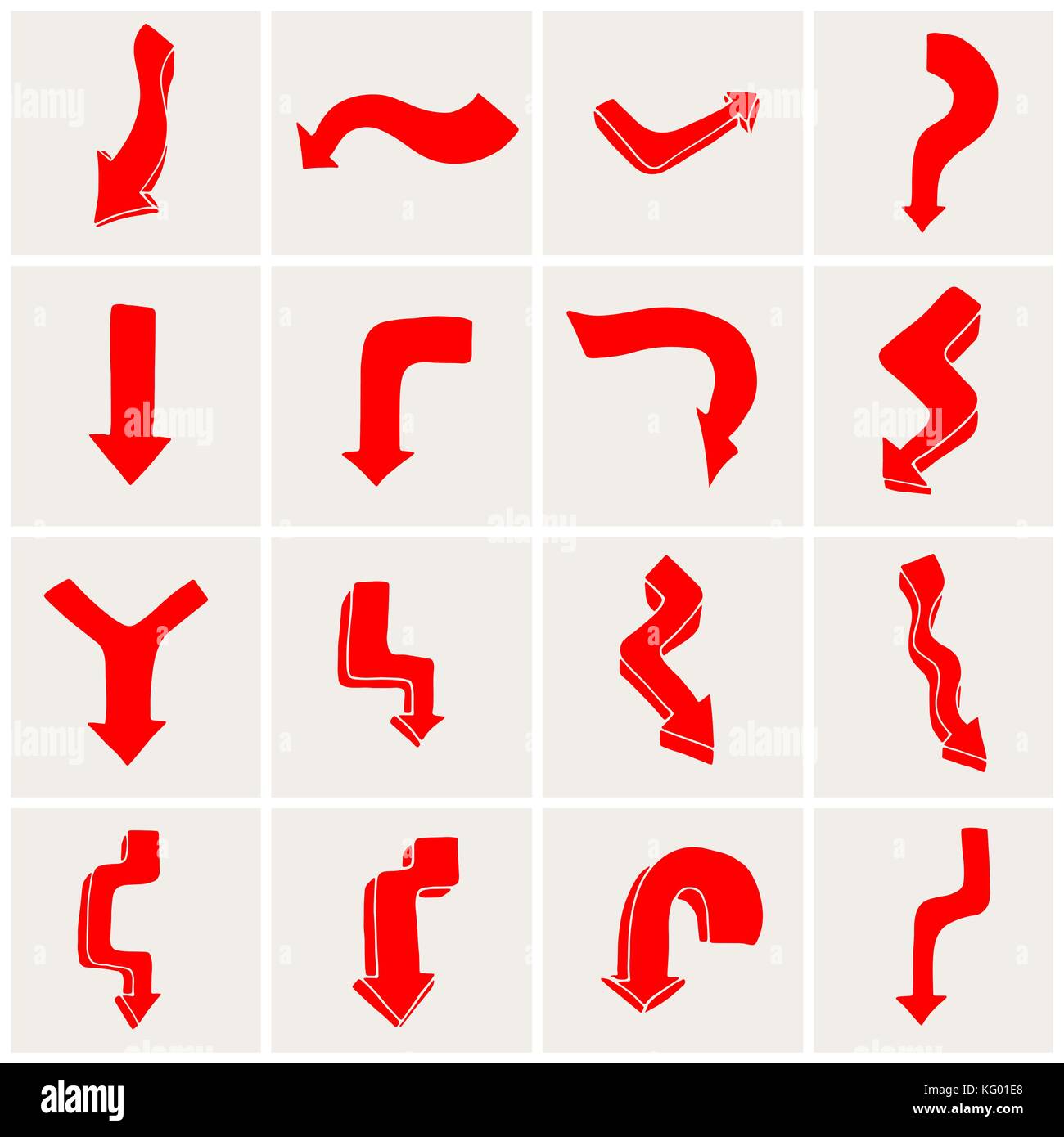 Set of red arrows. Vector illustration. Isolated Stock Vector Image ...