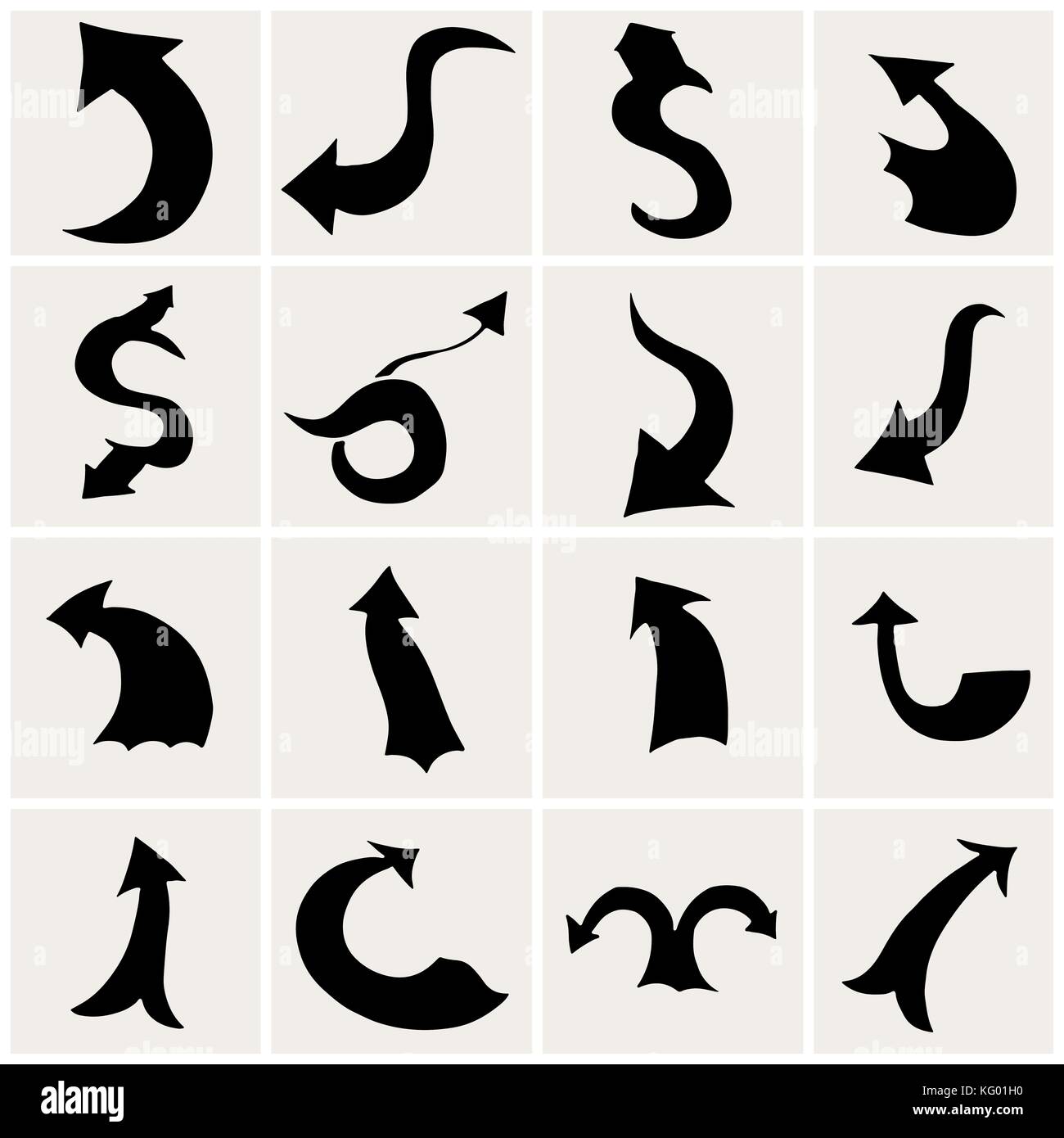 Set of black arrows. Vector illustration. Isolated Stock Vector Image ...