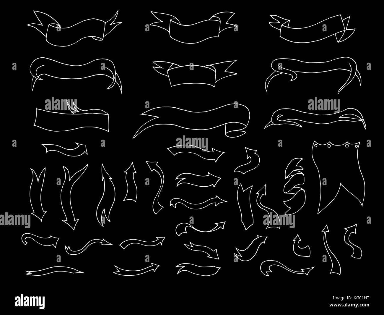 Hand drawn sketch hand drawn elements. Vector chalkboard illustration ...