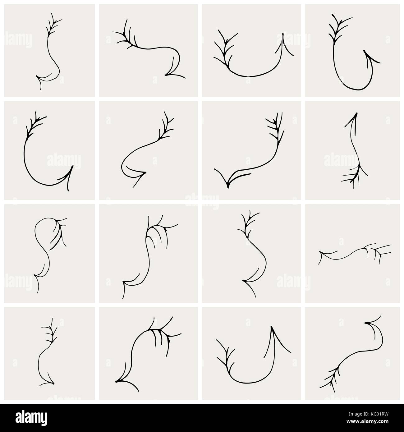 Set of black arrows. Vector illustration. Isolated Stock Vector Image ...