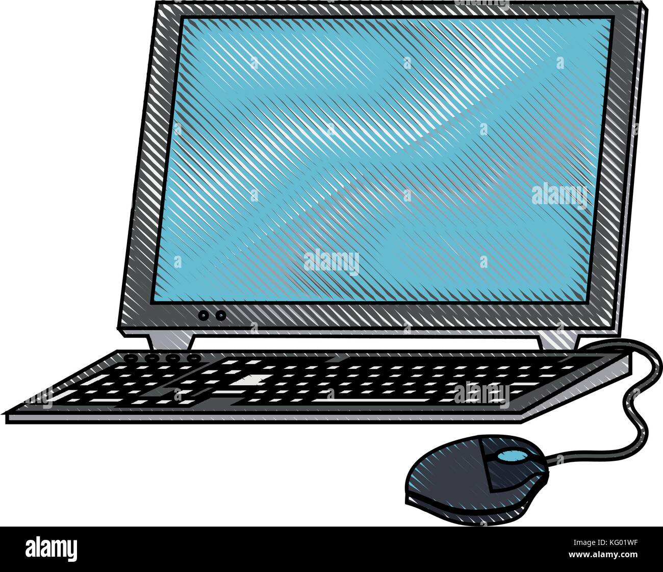 Computer with keyboard Stock Vector Image & Art - Alamy
