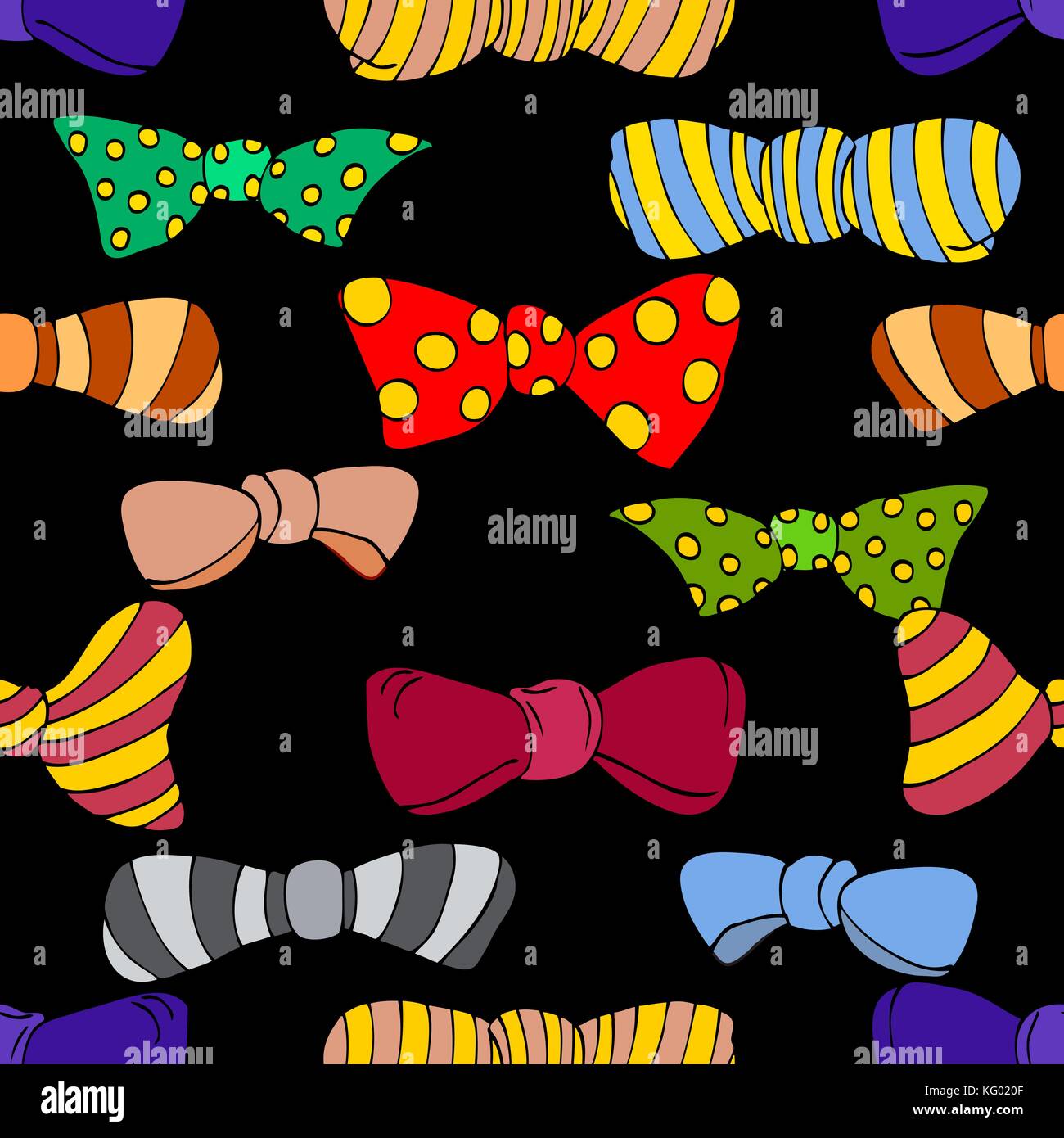 Seamless pattern of colorful bow tie. Vector illustration Stock Vector ...